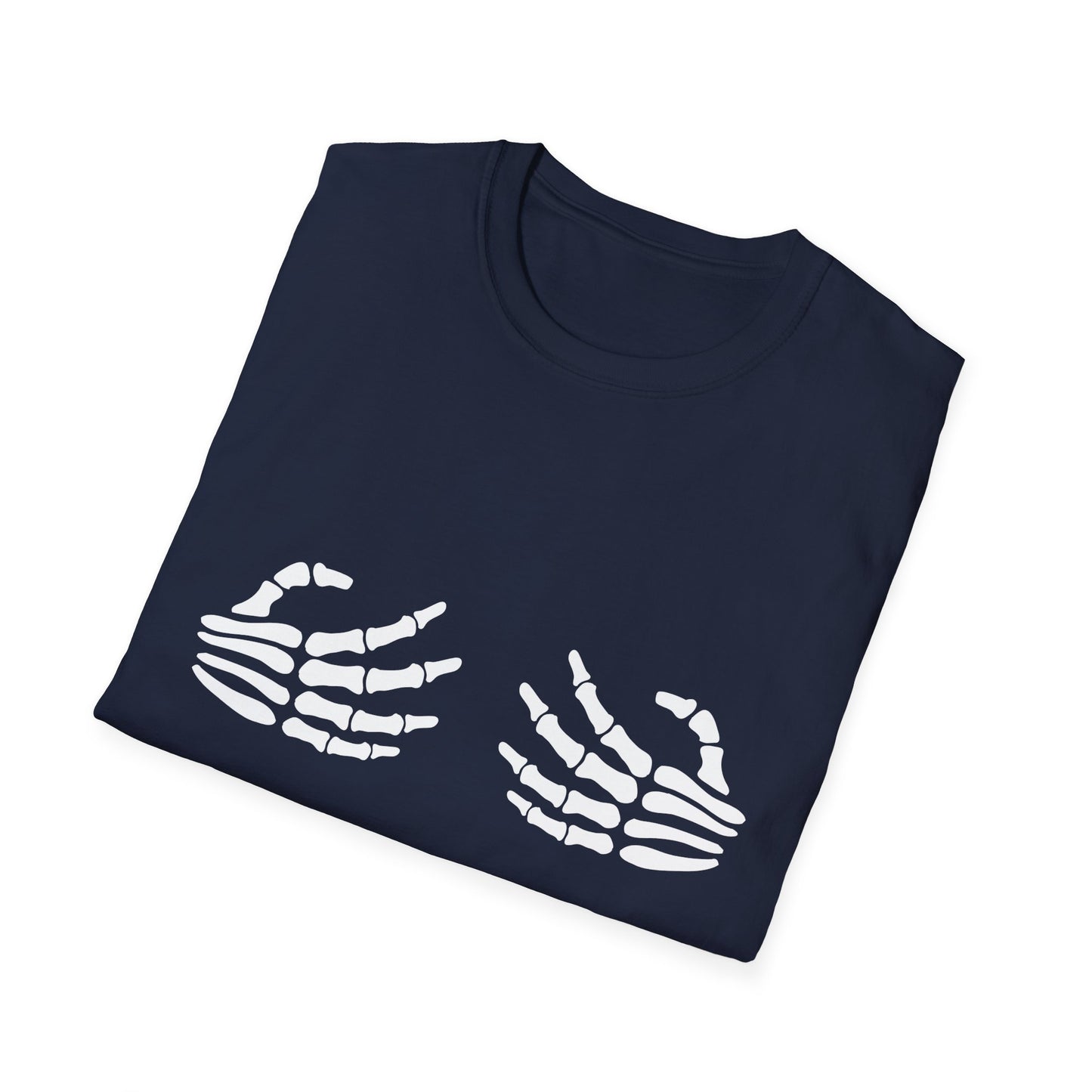 Skeleton Hands Chest-Graphic T-Shirt — Spooky Halloween Party Tee