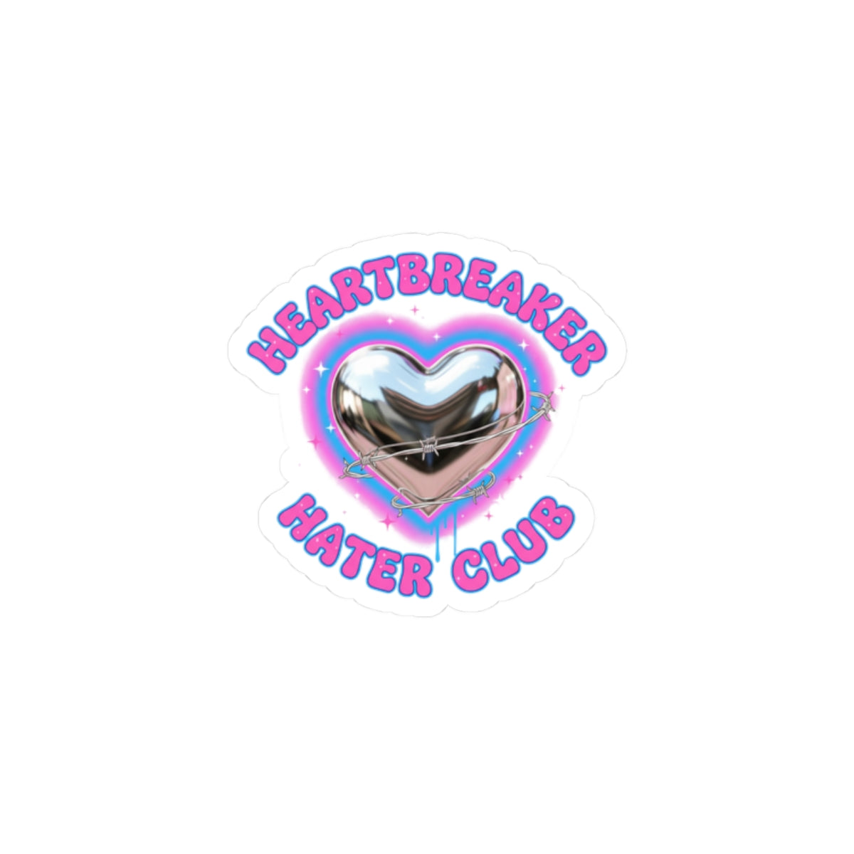 Heartbreaker Hater Club sticker | neon airbrush, Y2K graffiti
