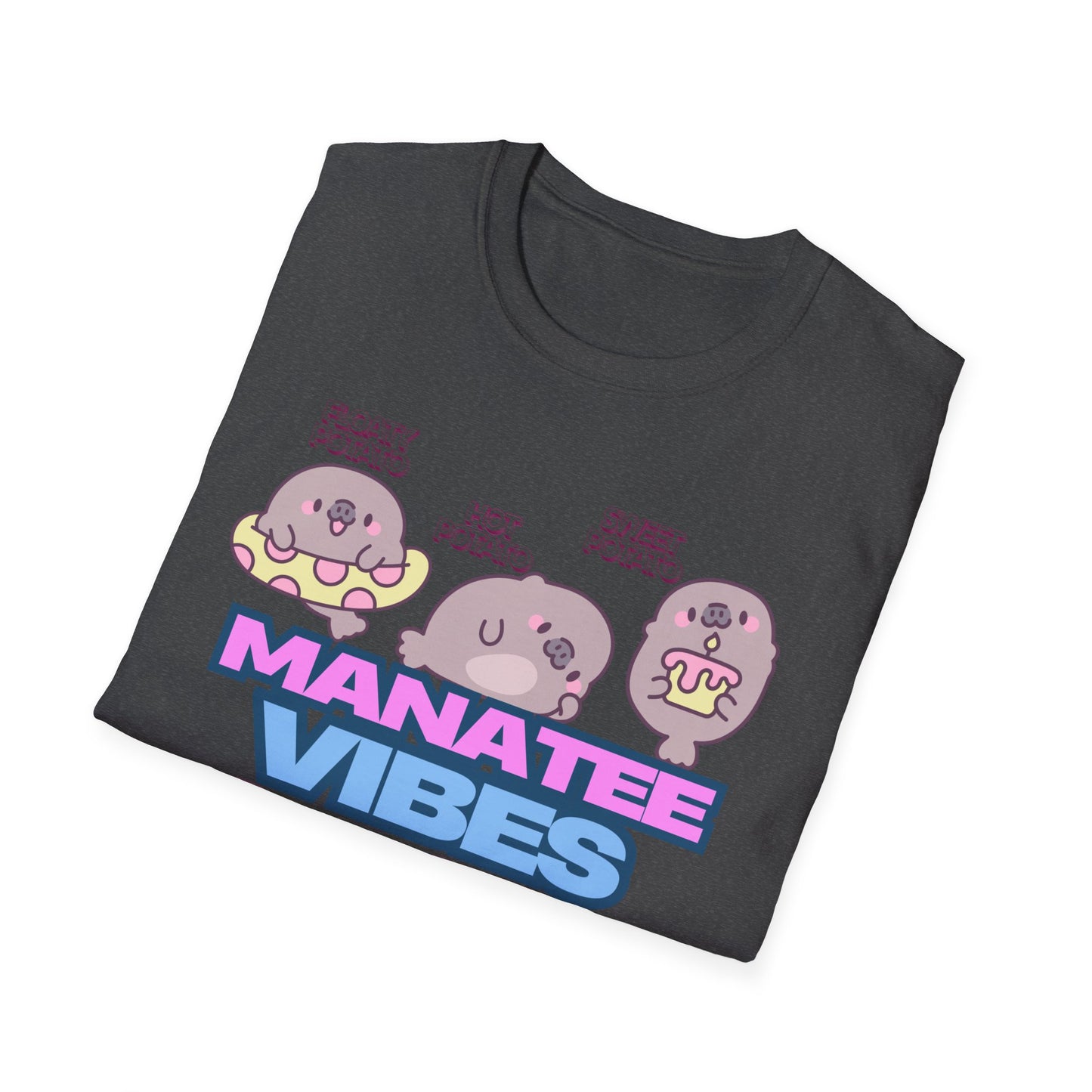 Manatee Vibes T-Shirt — Cute Cartoon Sea Cow Graphic Tee
