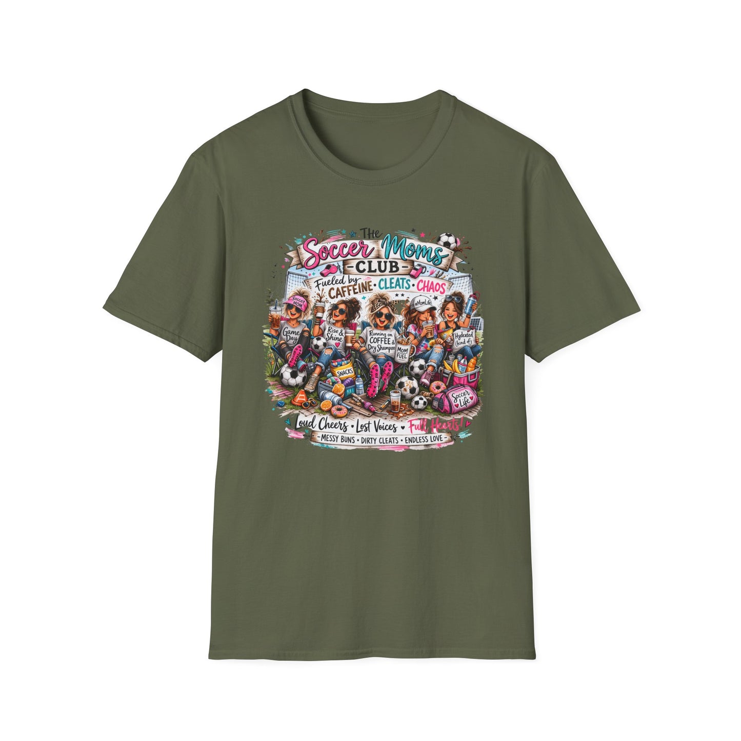 Soccer Mom Chaos Caffeine Cheering T-Shirt