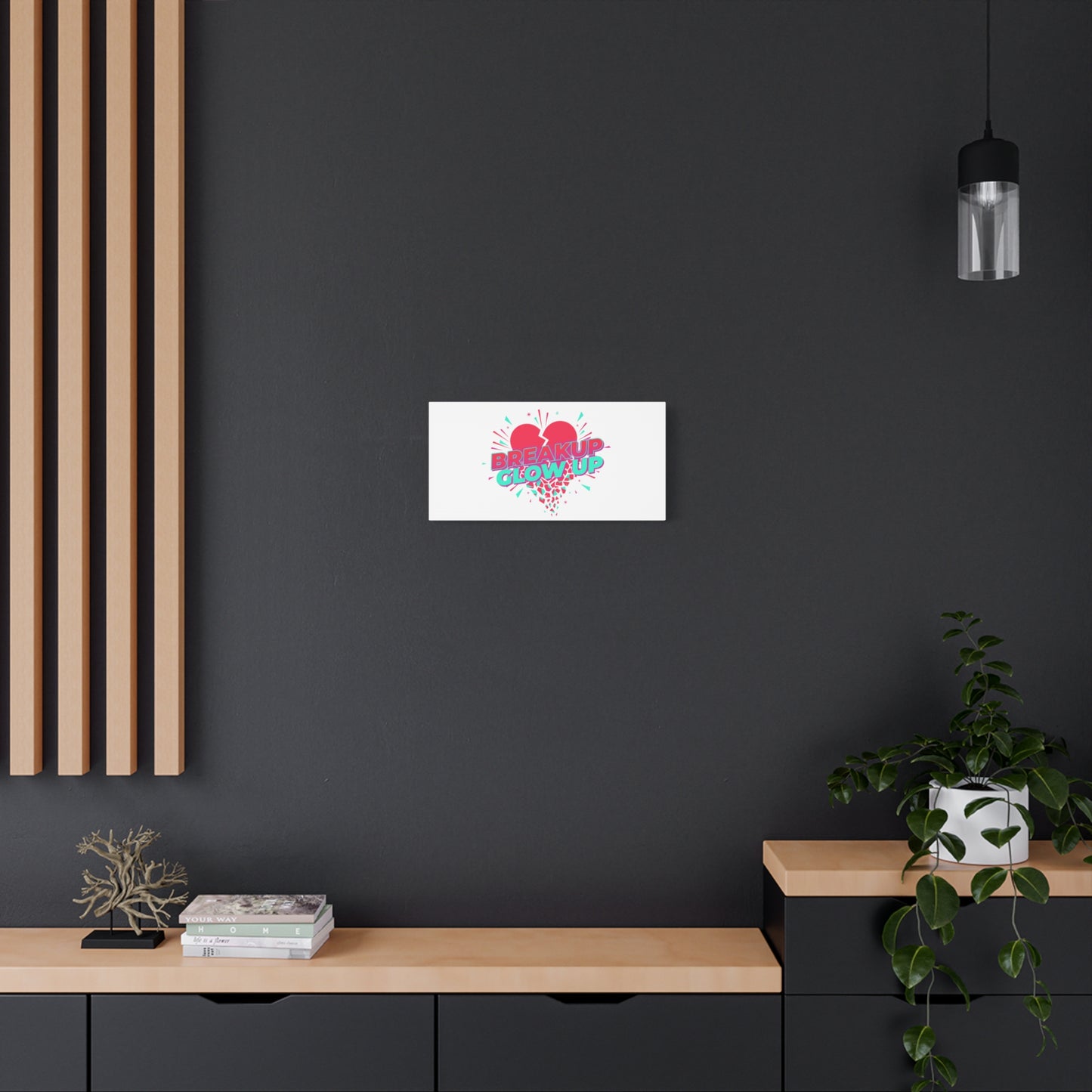 Breakup Glow Up Canvas, Matte Stretched Heart Graphic | self upgrade, single era