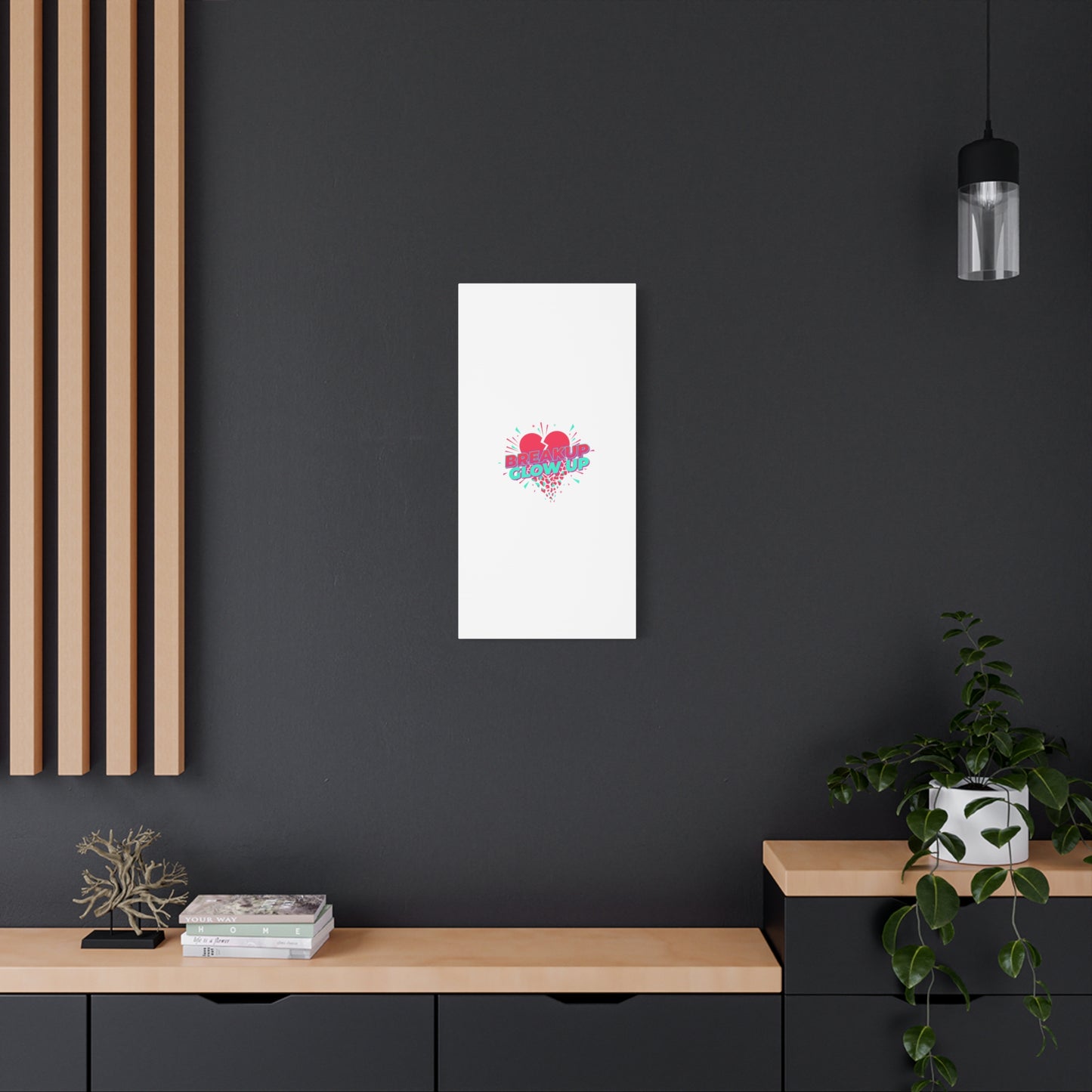 Breakup Glow Up Canvas, Matte Stretched Heart Graphic | self upgrade, single era