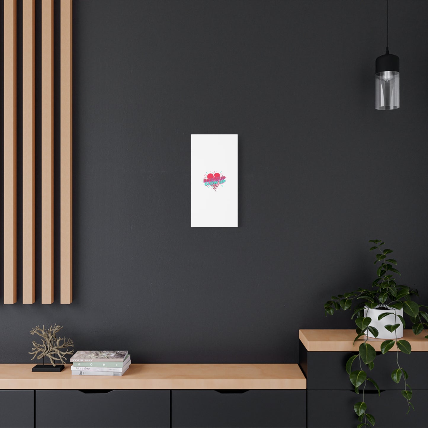 Breakup Glow Up Canvas, Matte Stretched Heart Graphic | self upgrade, single era