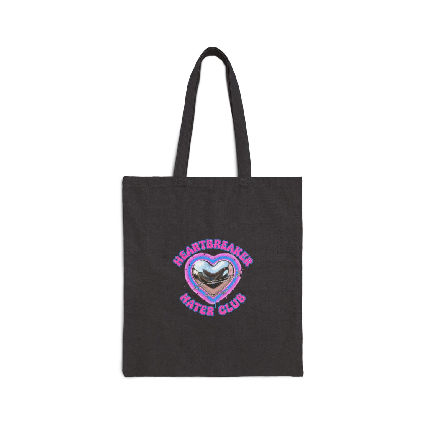 Snarky Neon Heart Airbrush Tote | Softcore Y2K graffiti, barbiecore sarcasm