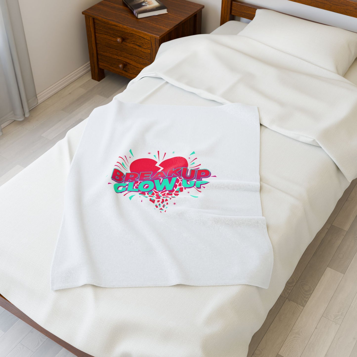 Breakup Glow Up Plush Blanket | self upgrade, recharging single era