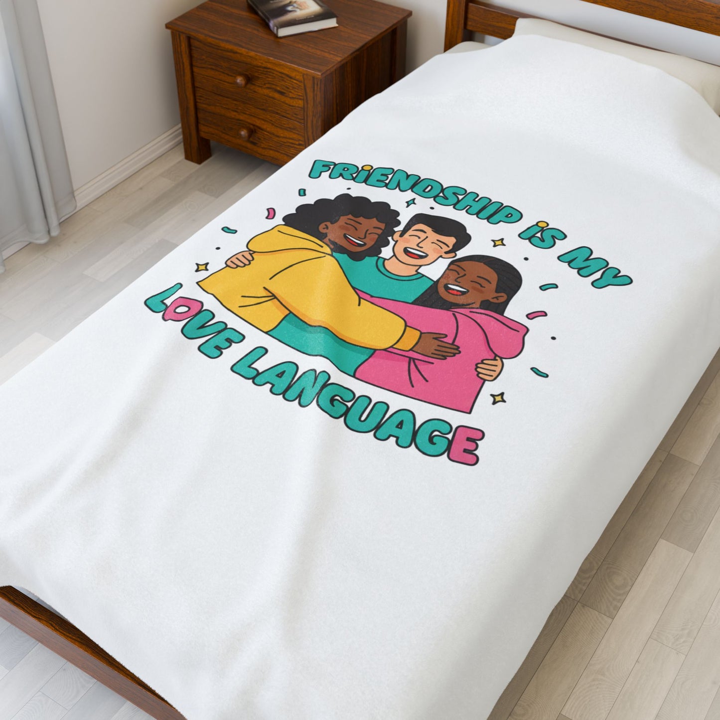 Friendship Is My Love Language Velveteen Plush Blanket | Platonic Love, Bestie Keepsake