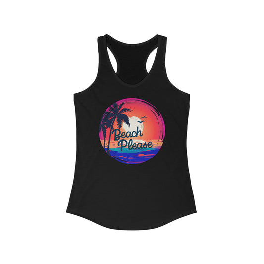 Beach Please Racerback Tank