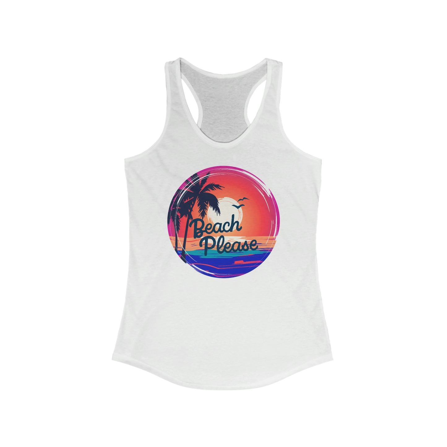 Beach Please Racerback Tank