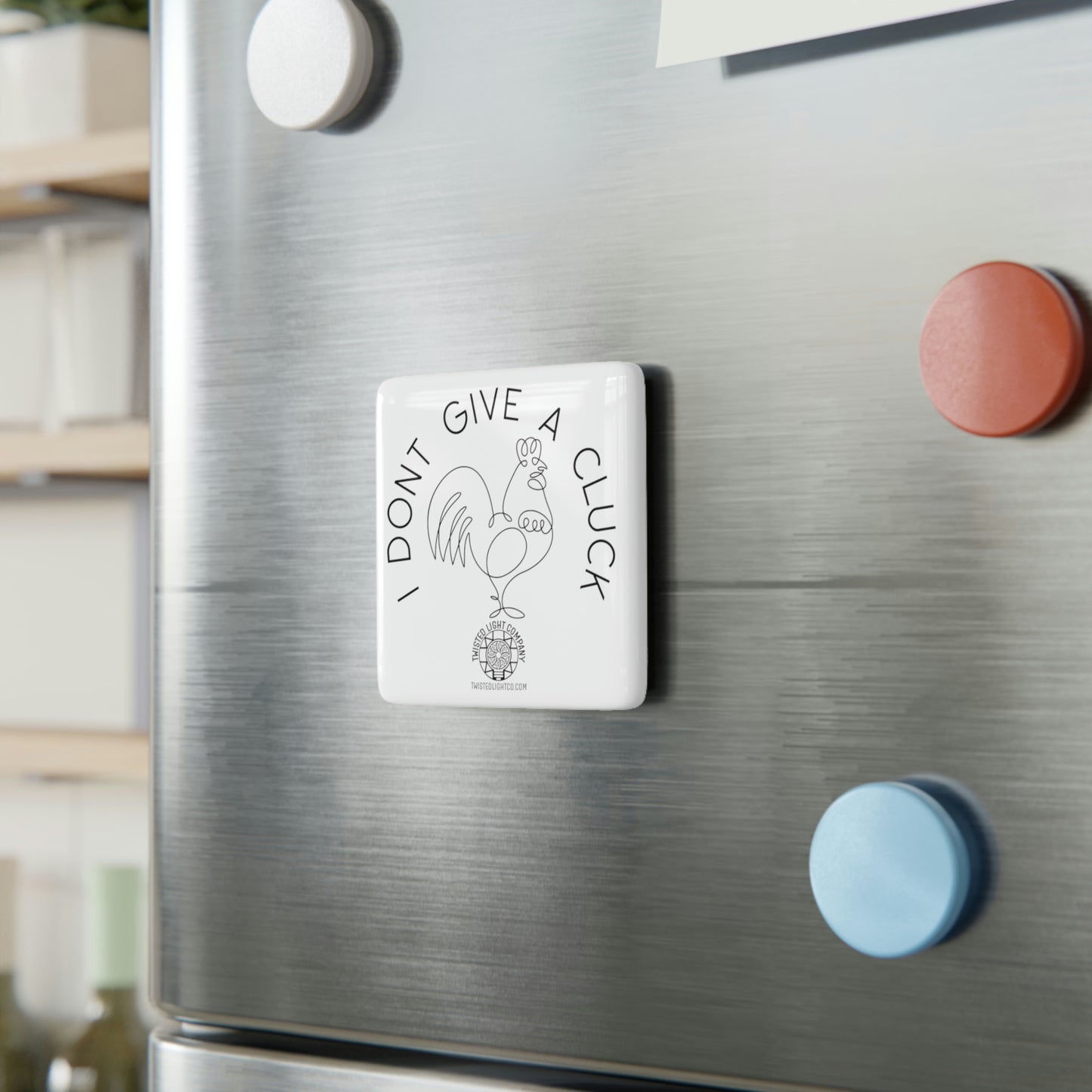 I Don't Give a Cluck Porcelain Magnet, Square